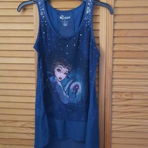 Disney Art of Belle Sequin Hilo Tank Top Size L
